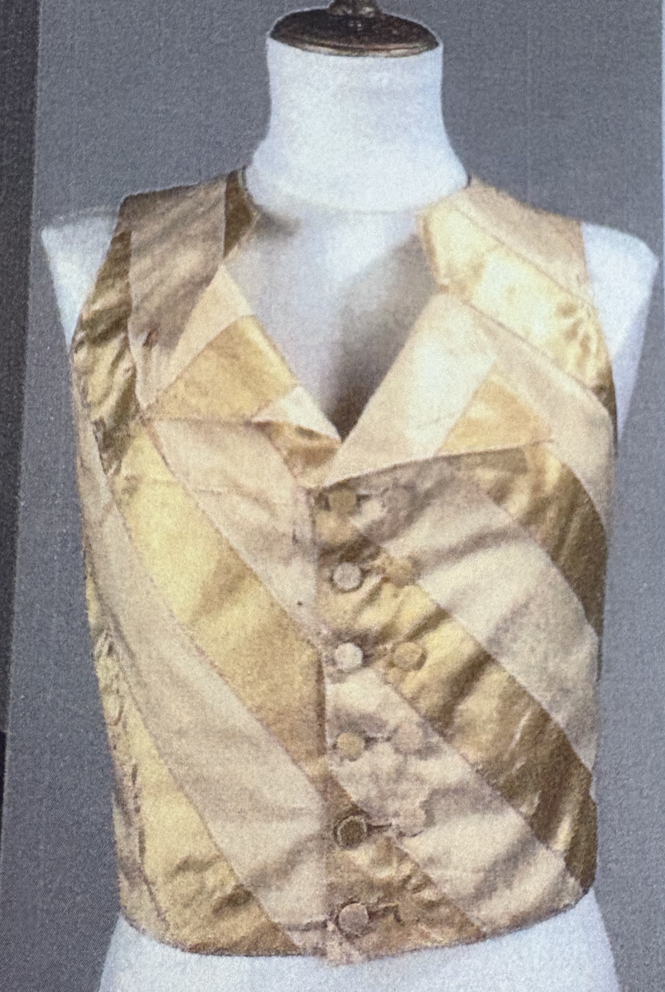 an image of a gold and cream striped regency vest