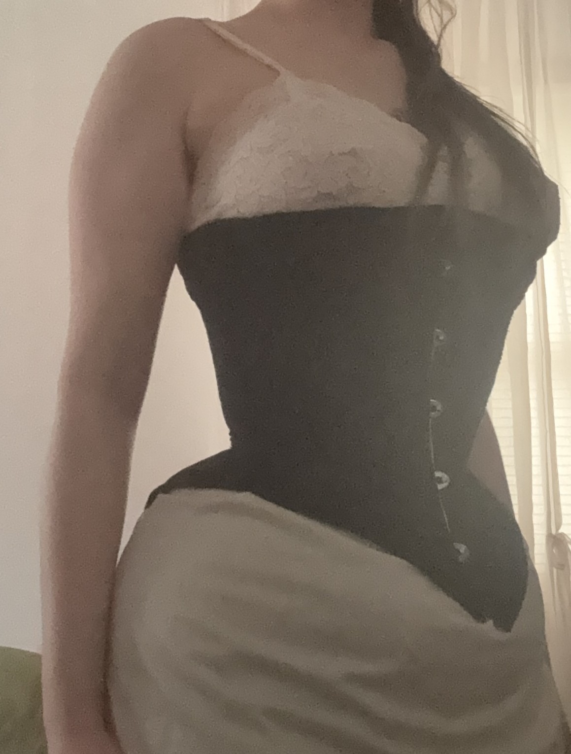 black 1860's corset