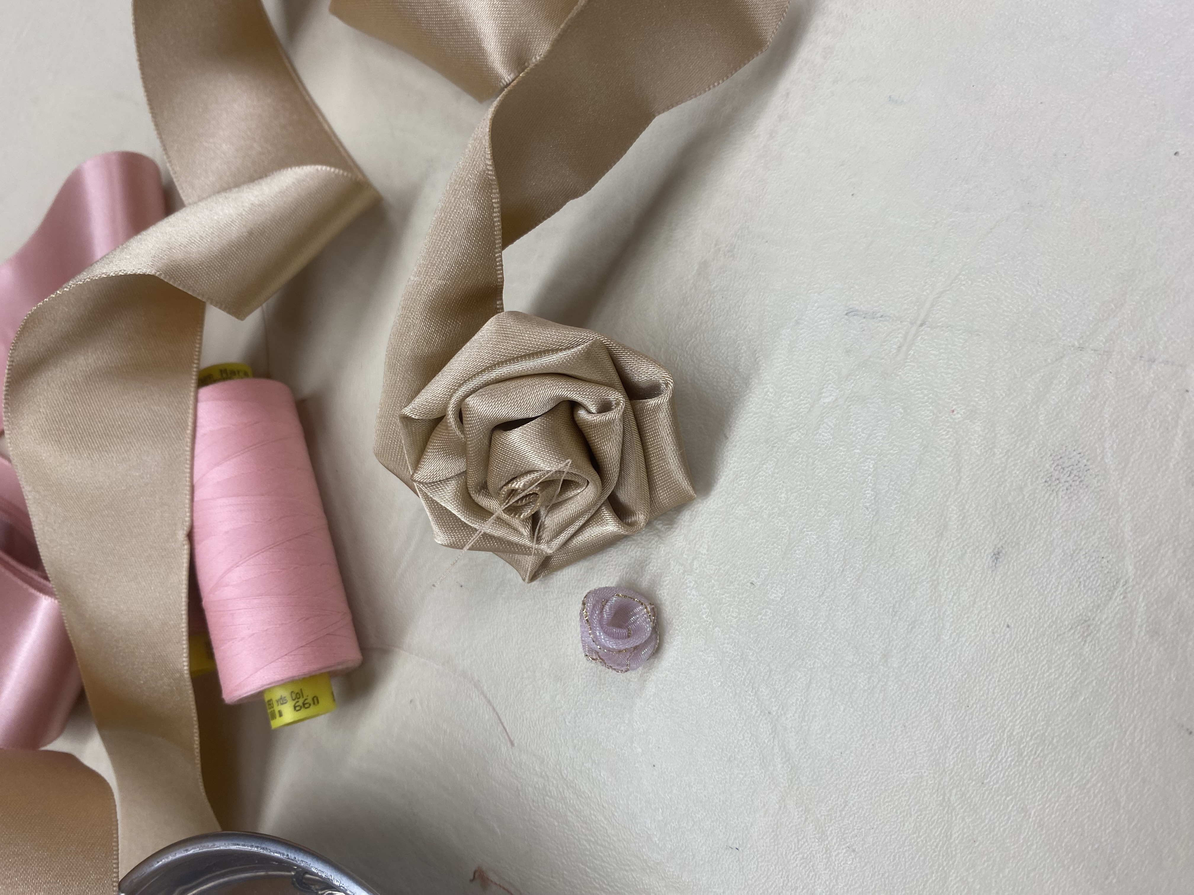 the gold rose partiallu stiched together