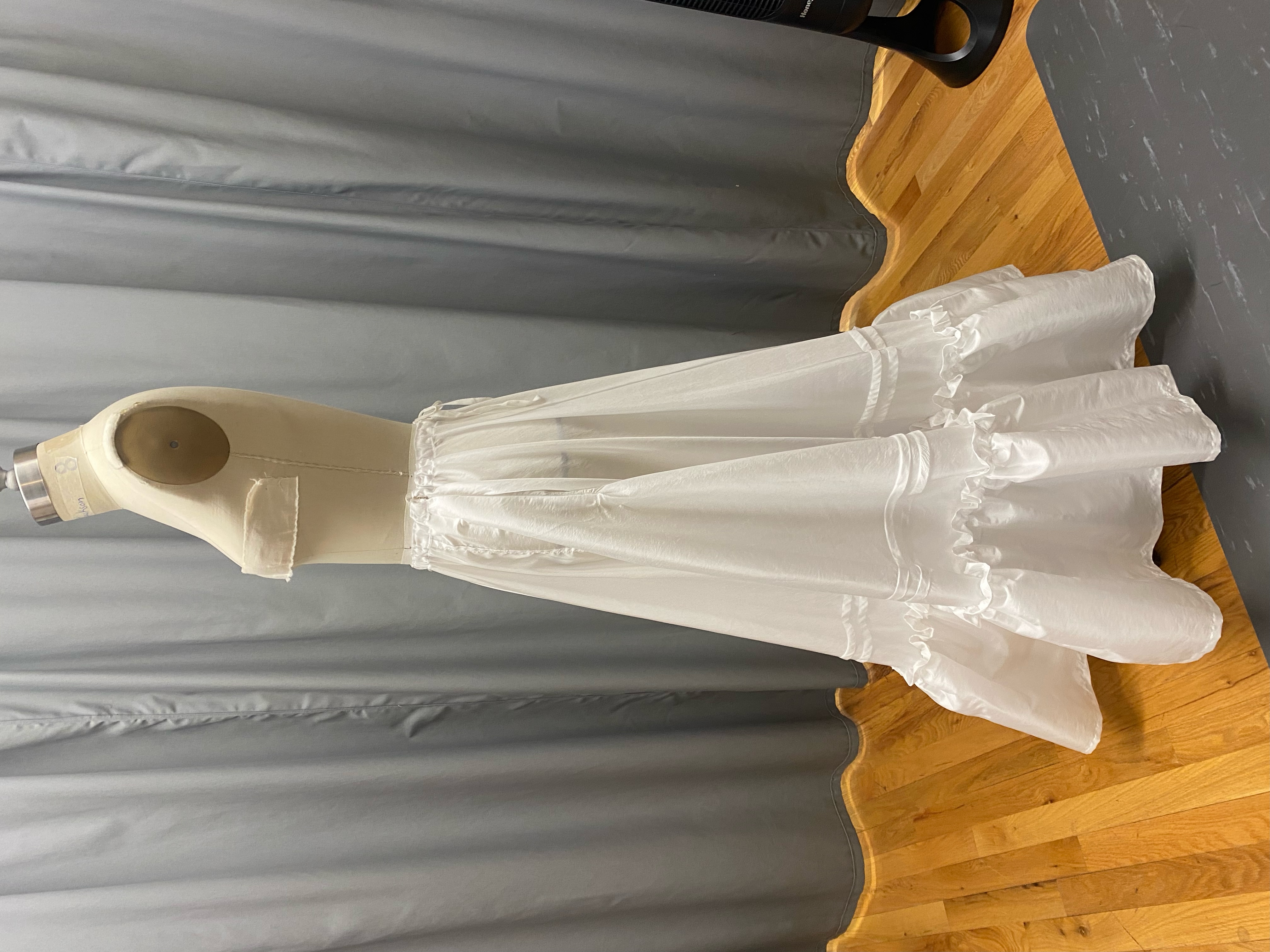 White Taffeta Petticoat, Side View